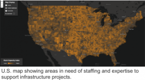 Rural capacity map shows areas in need of staffing and infrastructure projects.
